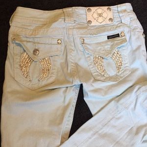 Light Blue Angel Wing Miss Me Skinny Jeans